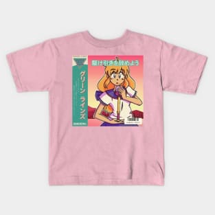 vaporwave aesthetic anime girl city pop Kids T-Shirt